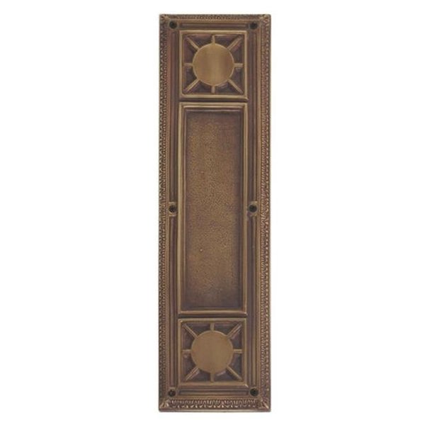 Brass Accents BRASS Accents A04-P7200-486 Nantucket 3-.75 in. x 13-.87 in. Push Plate Aged Brass A04-P7200-486